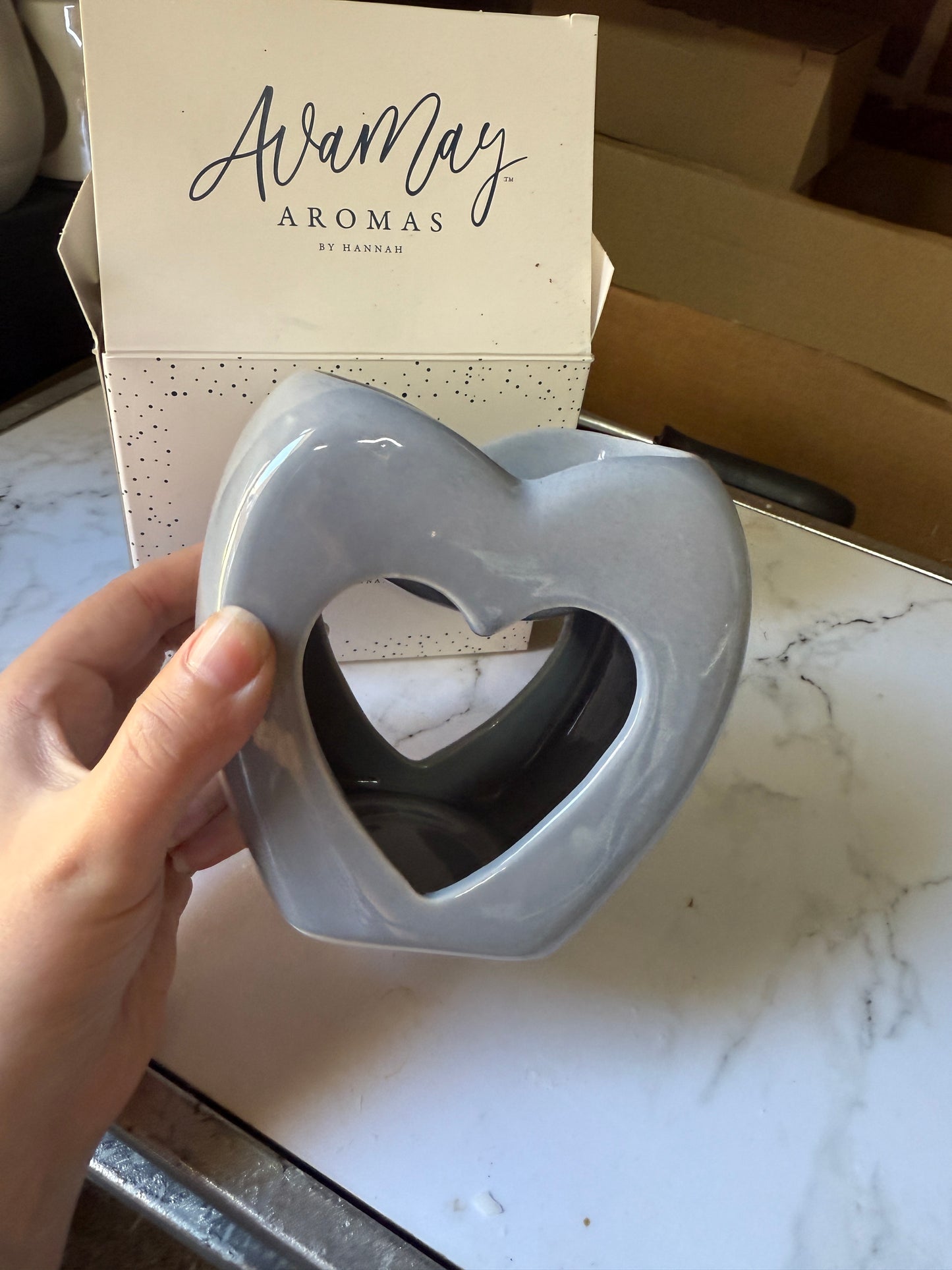 Ceramic Heart Grey Burner