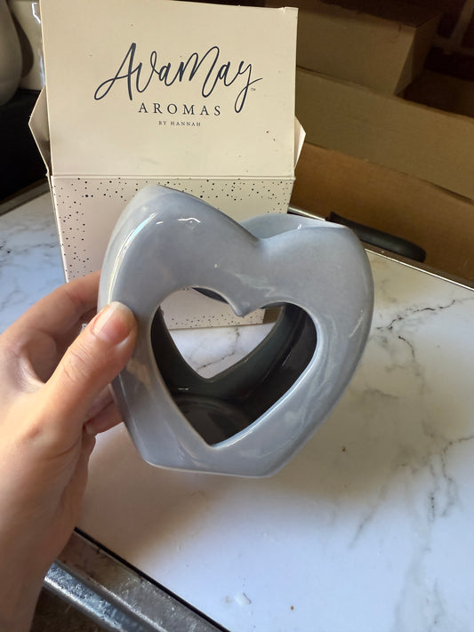 Ceramic Heart Grey Burner