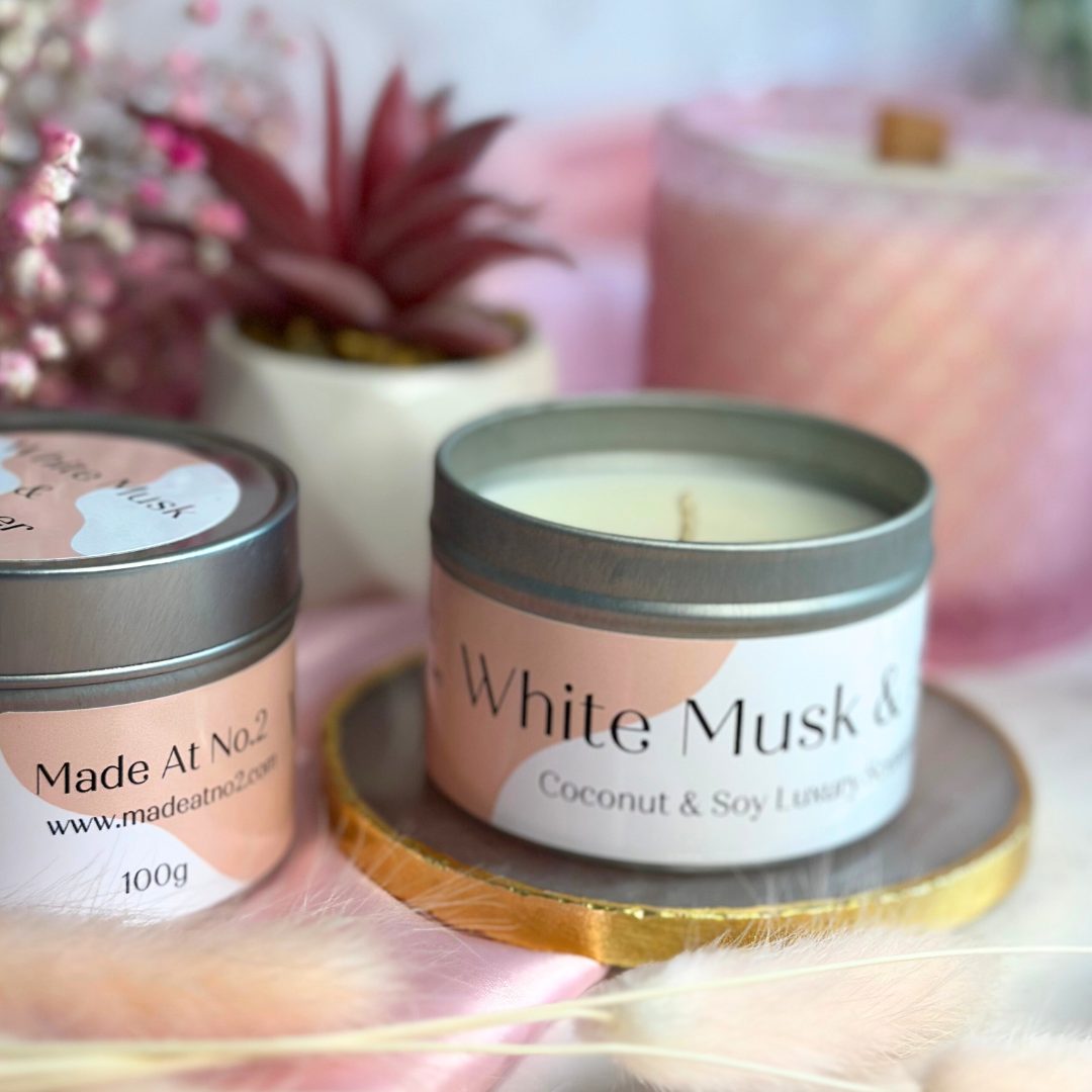 Tin Candle #3 - White Musk & Amber